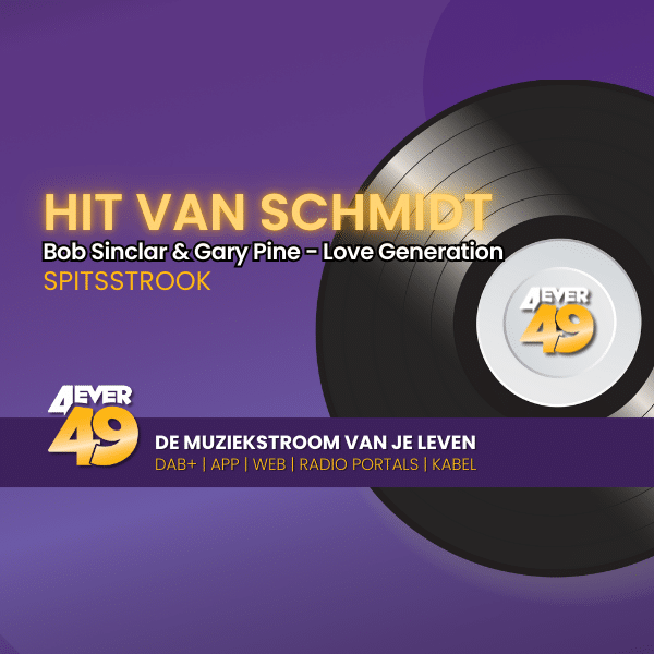 De hit van Schmidt met dit keer echte house muziek, namelijk de plaat Bob Sinclar & Gary Pine - Love Generation