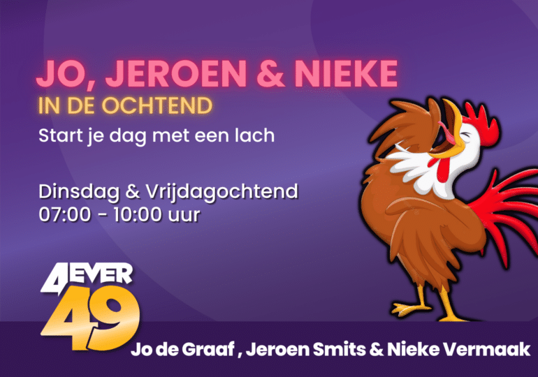 Jo, Jeroen en Nieke in de ochtend bij 4ever49 radio